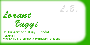 lorant bugyi business card
