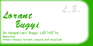lorant bugyi business card